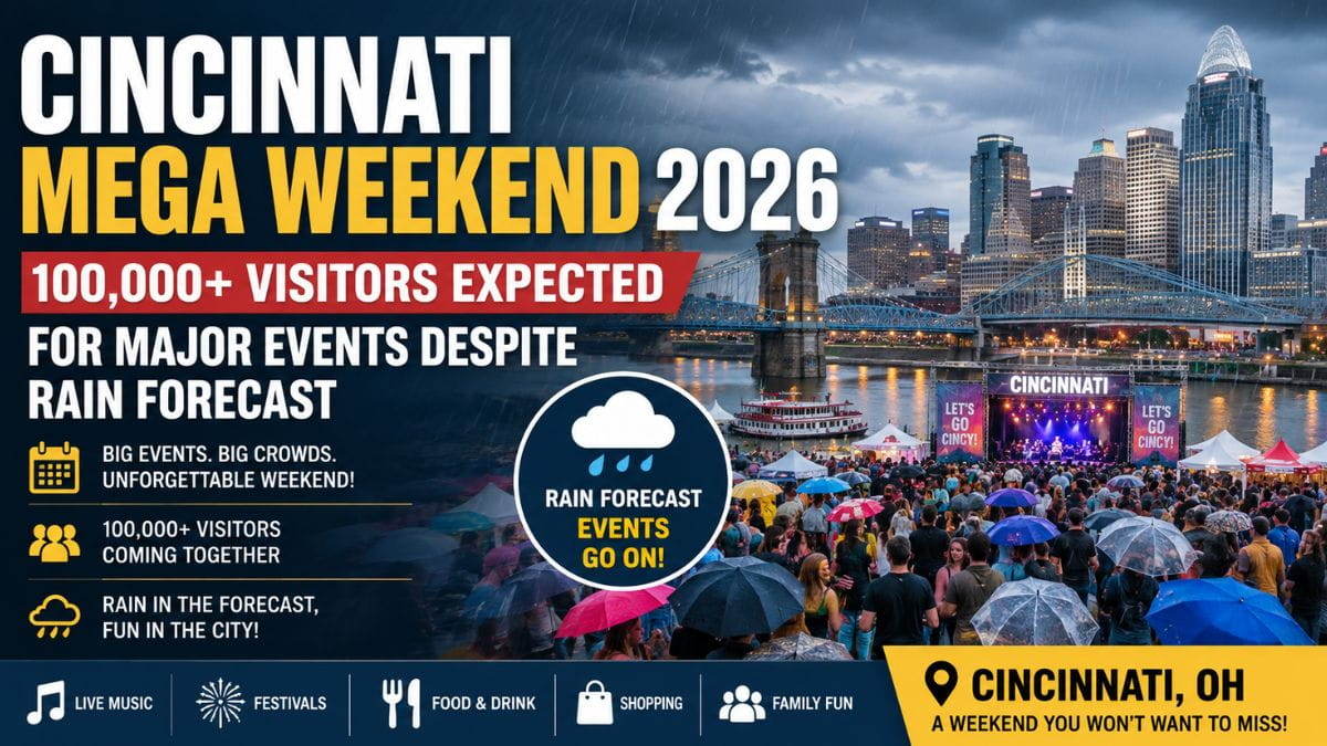 Cincinnati Mega Weekend 2026: 100,000+ Visitors Expected for Major Events Despite Rain Forecast